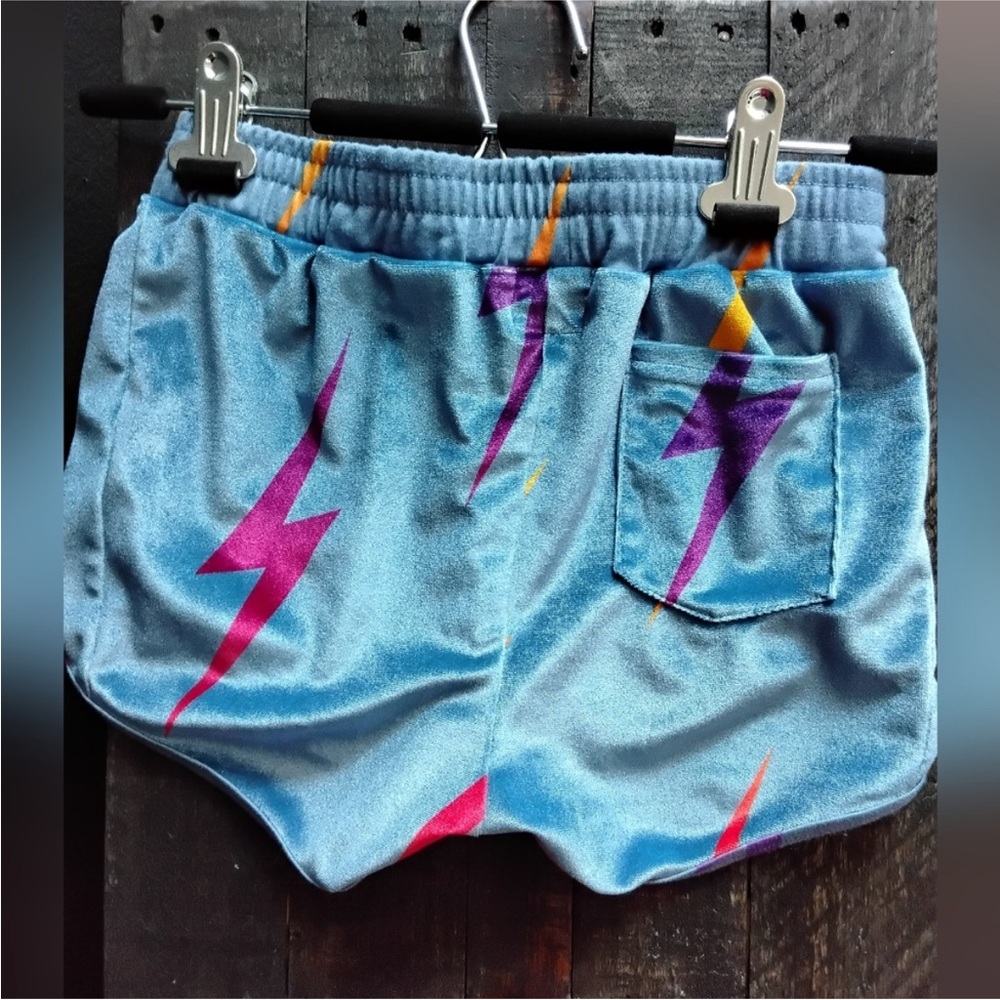 Aviator Nation Sky Blue and Gold Lightning Shorts - Picture 2 of 2